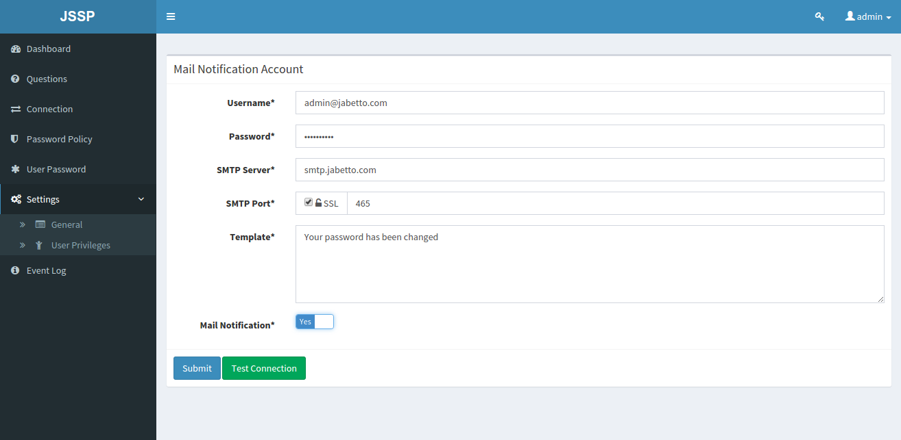 JSSP Self Service Password